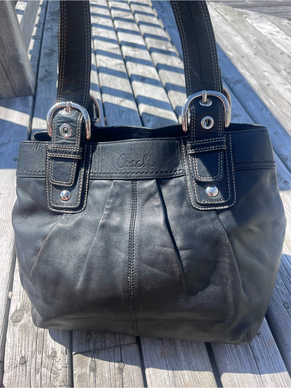 Coach Vintage Soho Y2K Pleated Leather Tote - Picture 6 of 10